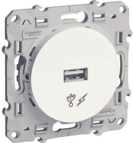 Odace - prise alimentation chargeurs USB blanche - sortie 5V, 1A