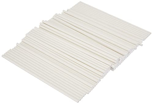 dekofee DF0024 Cake Stiele-15cm-Cake Pop Lollipop Sticks-Papier Stiele, Kraftpapier, Weiß, 15cm, 100,