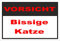 Melis-Folienwerkstatt Schild Vorsicht – Bissige Katze – Katzenschild - 30x20cm Hartschaum Aluverbund -S312A