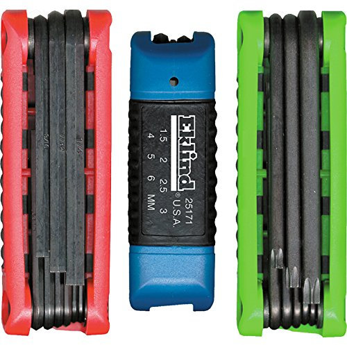 EKLIND 25024 - Llave Allen hexagonal plegable en pulgadas/MM y combo de estrella TORX (3 juegos de 24 piezas)