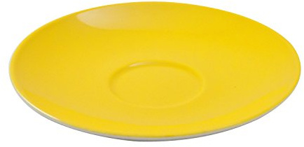 Ritzenhoff & Breker Doppio Espressountertasse, 1 Stück, Sonnengelb, ø 12 cm, Espresso Unterteller mit farbigem Rand, Untere aus Porzellan, Spülmaschinengeeignet