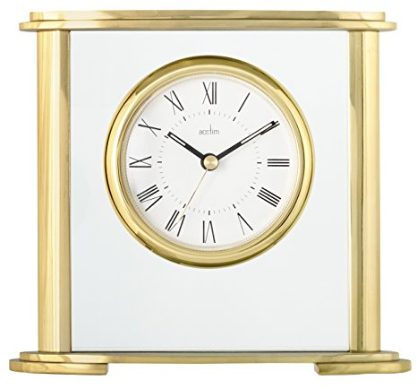 Acctim Tabletop Quartz Mantel Clock, Metal, Gold, One Size