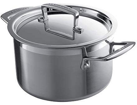Le Creuset 3-Ply Stainless Steel Deep Casserole with Lid, 18 x 9.3 cm, 96200618001000, Silver