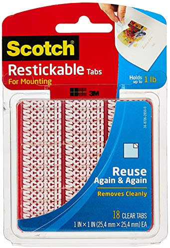 Scotch Onglets repositionnables, transparents, 2,5 x 2,5 cm, 18 onglets (R100)