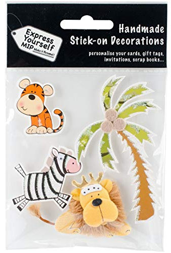EXPRESS YOURSELF MIP MIP 3D Aufkleber Tiger, Löwe und Zebra, Acryl, mehrfarbig, 3-teilig