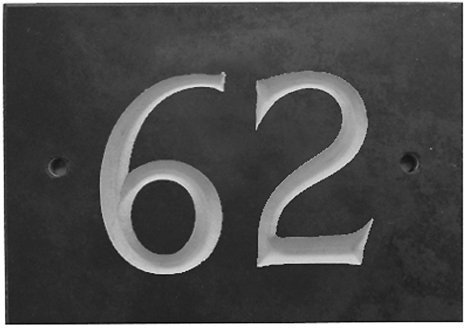 The House Nameplate Company Slate House Number, Charcoal Grey,Number 62