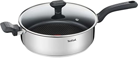 Tefal Comfort Max 26cm Stainless Steel Saute Pan, Durable Non-Stick Pan with Thermo-Spot Heat Indicator, Induction Compatible Base, Comfortable Grip Handle, Dishwasher. B00V6A6QO2
