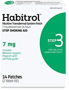 Habitrol Nicotine Transdermal System Patch | Stop Smoking Aid | Step 3 (7 mg) | 14 Patches | (2 Week Kit) | Packaging May Vary