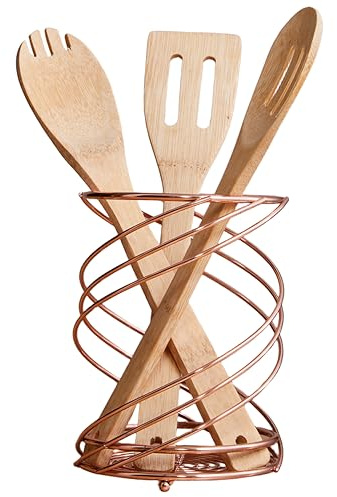 Premier Housewares 507550 Kuper Utensil Holder, Rose Gold, 13 cm