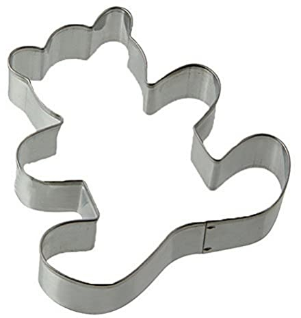 Zenker Ausstecher Teddybär Patisserie, Weihnachtsausstecher für Plätzchen, Ausstechform für Kekse und Fondant, hochwertiger Keksausstecher, Küchenhelfer aus Weißblech, Farbe: silber