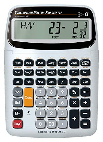 Calculated Industries 44080 Construction Master Pro-Desktop Advanced Construction Math Feet-Inch-Fraction Metric Calculator with Trig Tool for Architects, Estimators, Contractors, Builders