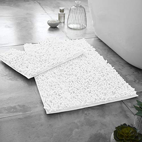 Tony's Textiles Badgarnitur im Schlingen-Design - weiche Badematten aus 100% Schwerer Baumwolle - 2-teilig - Weiß