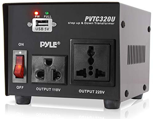 Pyle Step Up and Down Converter - 500 Watt Voltage Converter Transformer w/ USB Charging Port, UK Power Adapter, AC 110 / 120 to 220 / 240 Volt Vice Versa, 110V/120V/220V/240V Input Voltage