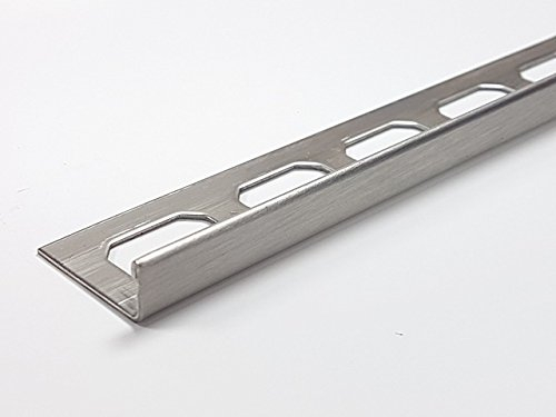 5 Stück = 15 lfdm.Edelstahlschiene V2A L-Form 8 mm gebürstet á. 3m