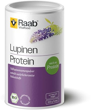 Raab Vitalfood Bio Lupinen Protein I Veganes Protein-Pulver mit 39% pflanzlichem Eiweiß & allen 8 essentiellen Fettsäuren I Ideal für Protein-Shakes, Smoothies, Bowls & zum Backen I Made in Germany