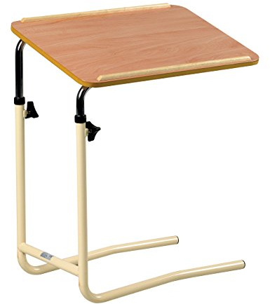 Homecraft Overbed Table, Height Adjustable, Lightweight Chair/Bed Table for Elderly, Use for Meals, Work and Activities, 66 x 64 x 46 cm