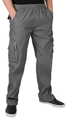 KRISP Mens Multi Pocket Cargo Trouser (Grey, XXXL), 7918-GRY-XXXL