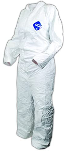 DuPont Tyvek 400 Disposable Protective Coverall With Open Wrists And Ankle, White, X-Large, 25-Pack