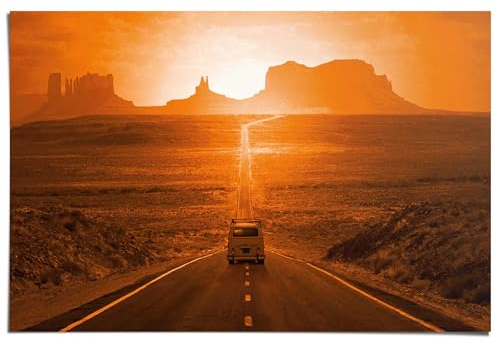 REINDERS Poster, Monument Valley, Wohnzimmer, Poster, Wanddeko, Room Decor, 150 gr. glänzend Bilderdruckpapier, Orange, 61x91,5cm