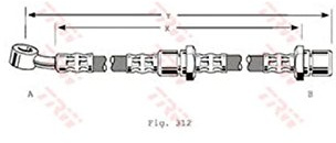 TRW Bremsschlauch PHD213 Länge: 520mm, | Kompatibel mit: SUBARU IMPREZA Coupe, IMPREZA Station Wagon, IMPREZA Stufenheck, LEGACY I, LEGACY I Kombi, LEGACY II