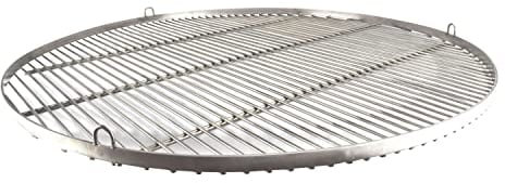 Grillrost.com Das Original Griglia per Barbecue Rotonda - 70 cm in Acciaio Inox - Prodotto Artigianale - Made in Germany con 3 Ganci di Sospensione