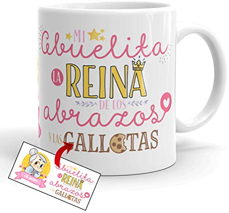 Kembilove Taza Desayuno para Abuela – Taza Original con Mensajes Graciosos para Abuelas y Madres – Taza con Mensaje Mi Abuelita es la Reina – Taza de Té para Abuelas – Regalos Originales