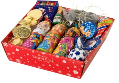 Simón Coll Cesta de Navidad de Dulces y Chocolates con Leche para Niños 202gr