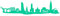 Samunshi® Aufkleber Kiel Skyline Sticker 50 x 10,2cm türkis