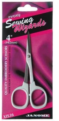 4 10cm Janome Ivory Embroidery Sewing Scissors XIS36, Beige