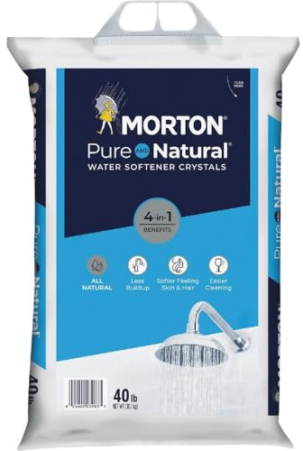 Morton U26624S Pure AND Natural Water Softening Crystals, 40-Pound,White
