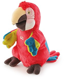 Trudi Puppets 29930 Handpuppe Papagei ca. 24 cm (Größe S), Stofftier aus hochwertigen Materialien, liebevolle Details, flauschig und weich, waschbar, Kuscheltier und Puppe für Kinder, Rot/Blau