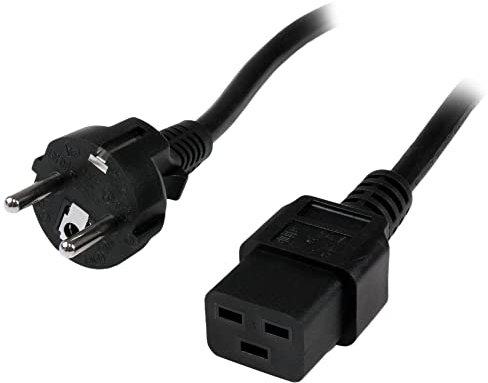StarTech.com Cable de 2m de Alimentación de Ordenador, 16AWG, EU Schuko a C19, 16A 250V, Cable de Alimentación de Repuesto, Impresora, para Fuente de Alimentación, Cable para Europa, UL (PXTEUC192M)