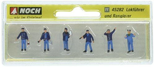 NOCH Lokführer & Rangierer - Epoche III, handkolorierte Figuren aus Kunststoff für Spur TT im Maßstab 1:120
