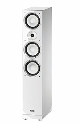 Magnat Quantum 757, weiß Piano/seidenmatt, 1 STK. - dynamischer 3 Wege-Standlautsprecher mit eleganter Front und Doppelbass