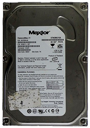 80 GB en disco duro Maxtor DiamondMax 21 stm380215 a IDE id12490
