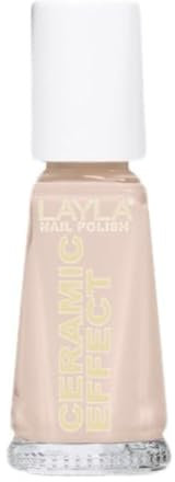 Layla Cosmetics Ceramic Effect Nagellack, white peach, 1er pack (1 x 0,01 l)