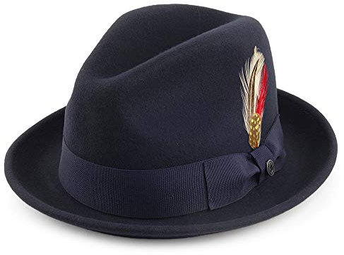 Jaxon & James Knautschbarer Blues Trilby Hut - Marineblau - L