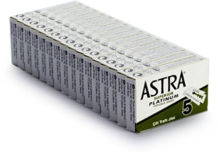 Rusty Bob - Astra Rasierklingen-platinum-classic für den klassischen Rasierhobel, Nassrasierer [geschlossener Kamm] - 80 Rasierklingen im Set