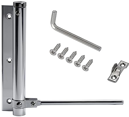 Stahlia Automatischer Türschließer Glanz (5 Stück) Türdämpfer 75 KG Schließkraft Zimmertür Haustür Gartentor Scharnier Stangentürschließer