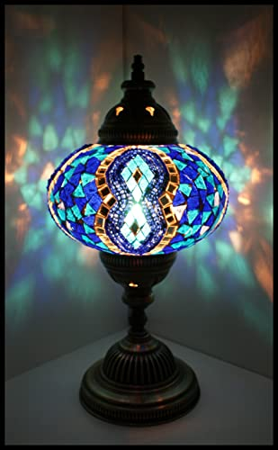 Samarkand - Lights Mosaiklampe Mosaik - Tischlampe L Stehlampe orientalische lampe Blau