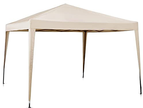 VonHaus Pop Up Gazebo 3 x 3m – Outdoor Garden Marquee Shelter Canopy with No Sides, Storage Bag, Leg Weight Bags, Pegs & Cords – Waterproof, Heavy Duty Steel Frame, Easy No Tool Assembly