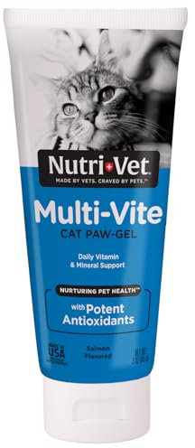 Nutri-Vet Multi-Vite Multivitamin Pfoten-Gel für Katzen, tägliche Vitamin- und Mineralstoffunterstützung, allgemeines Wellness der Katze, schmackhafter Lachsgeschmack, 85.0 g