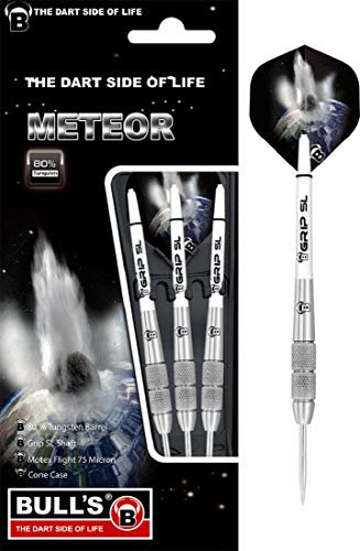 BULL'S Meteor Mt13 Steel Dart 29g, Silber/Weiß