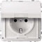 Schneider Electric Merten Schuko Steckdose mit Klappdeckel, Berührungsschutz, Stecklemmen, Aquadesign, polarweiss, Artikelnummer MEG2310-7219