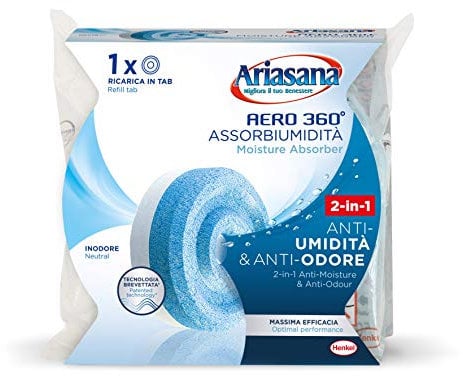 Ariasana Aero 360° Ricarica Tab Inodore Per Dispositivo Aero 360° Kit, Assorbi Umidità In Tab Neutra, Multicolore, 1 x 1 x 1 cm, 450 grammi