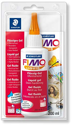 Staedtler FIMO Liquid, Gel fluide transparent pour pâte FIMO, Pour techniques de collage et jointoiement, Flacon de 200 ml, 8051-00 BK
