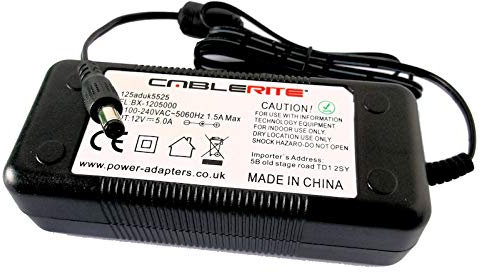 12v 60w power supply adapter and cable for BUSH BLED24FHDL8DVD 24 LCD/LED TV 240v unit PSU