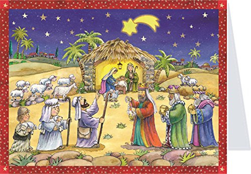 Postkarten-Adventskalender An der Krippe