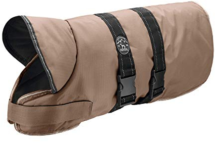 HUNTER Hundemantel DENALI, Farbe: taupe, warmer Hundemantel mit Fleece-Innenfutter, wasserabweisend, reflektierend, hoher Kragen, perfekte Passform, leicht waschbar, Größe: 55