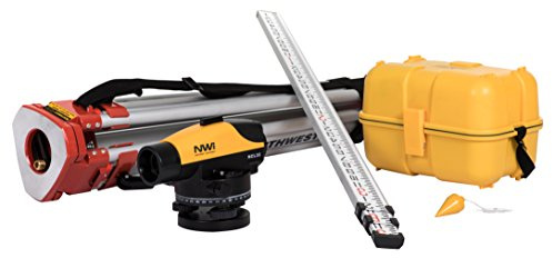 NWI NCLP32 32X Automatic Optical Level Kit with Tripod and Grade Rod, Professional Survey Transit, Accurate Builders Level for Land Surveying